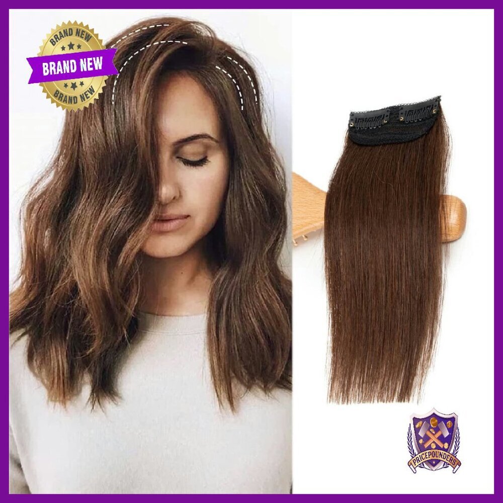 10 Inch Remy Human Hair Extensions Clip In Topper For Thinning Hair
